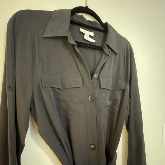 Top Shop Utility Midi Shirtdress -Size 2/Fits like a 0. Charcoal. - Picture 3 of 4